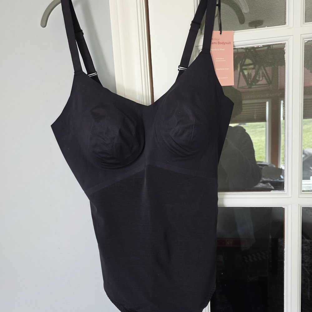 HoneyLove Lift Wear Women's Black Cami Bodysuit 1X